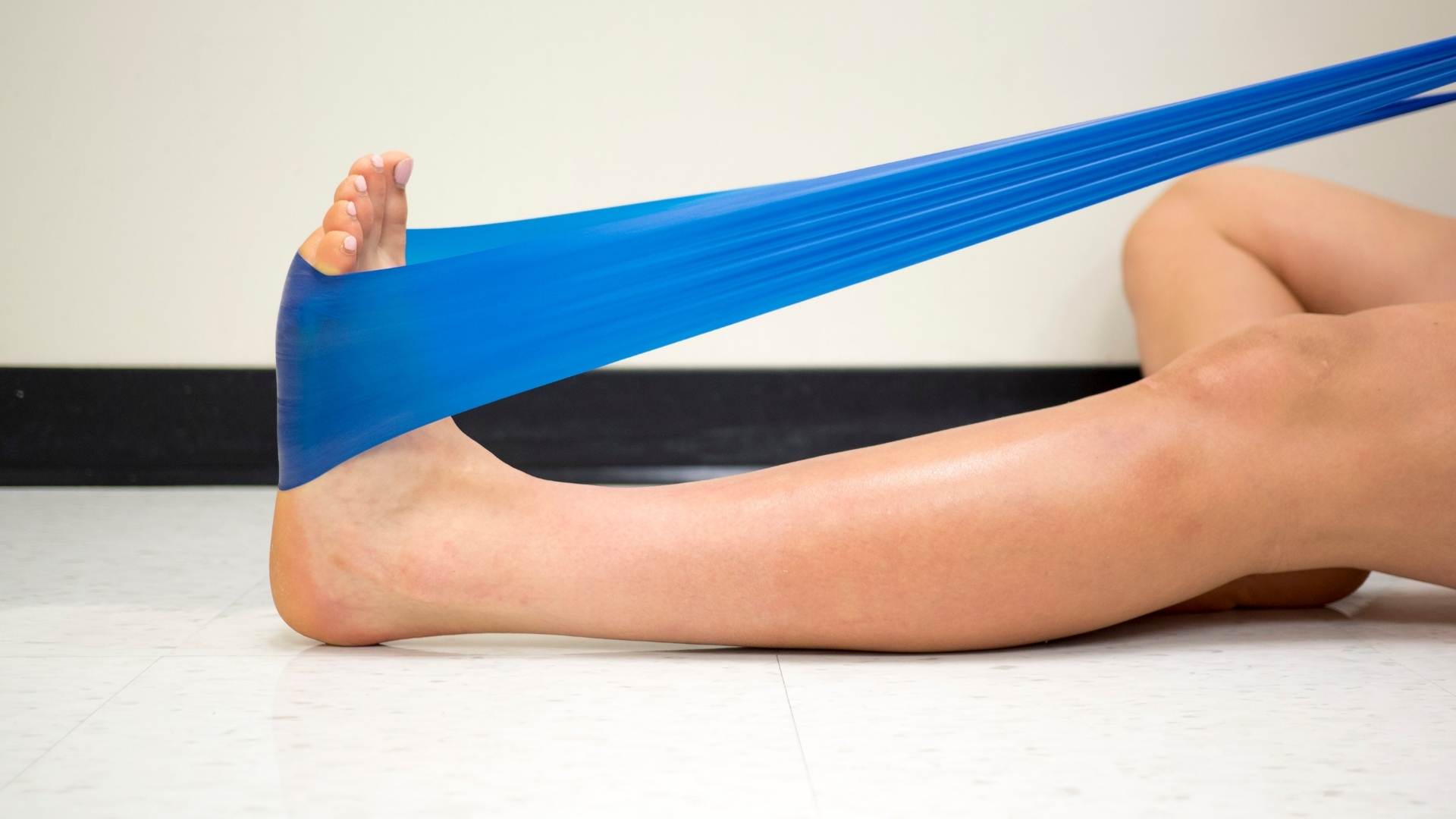 woman doing exercise or ankle sprain