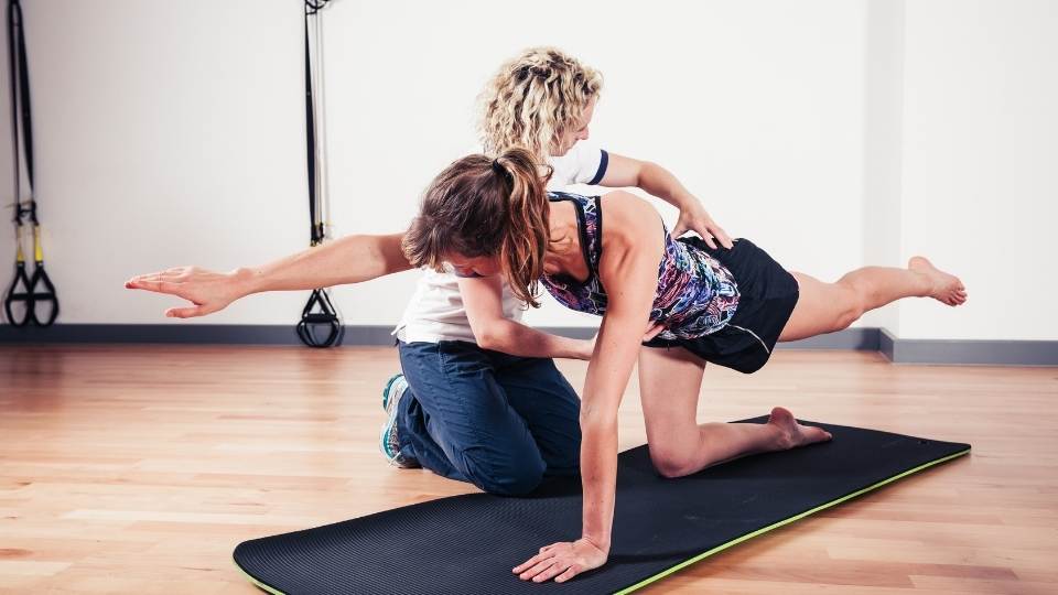 woman doing physio for dizziness
