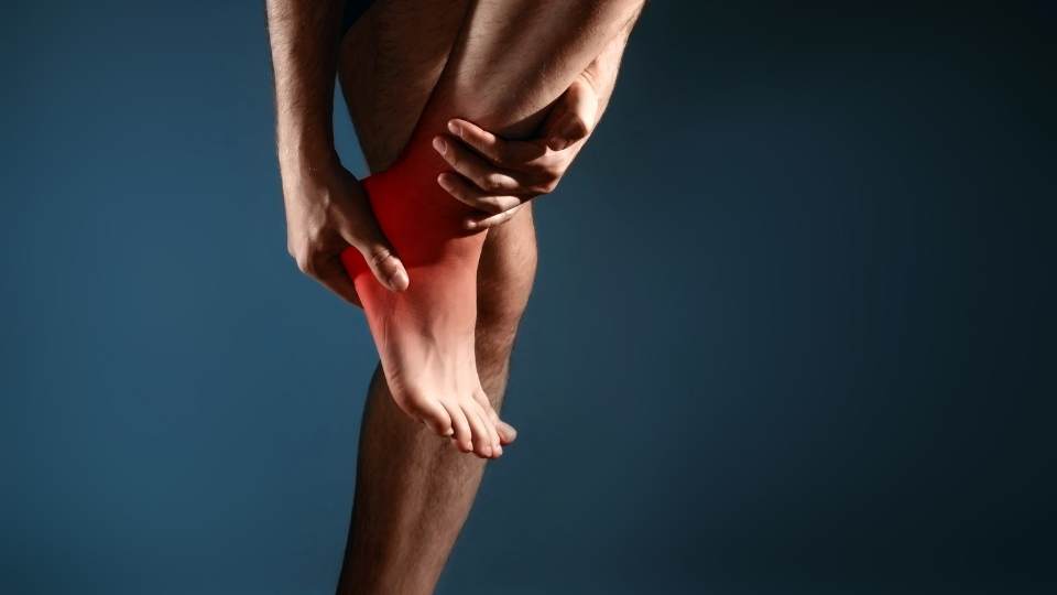Person suffering from heel pain