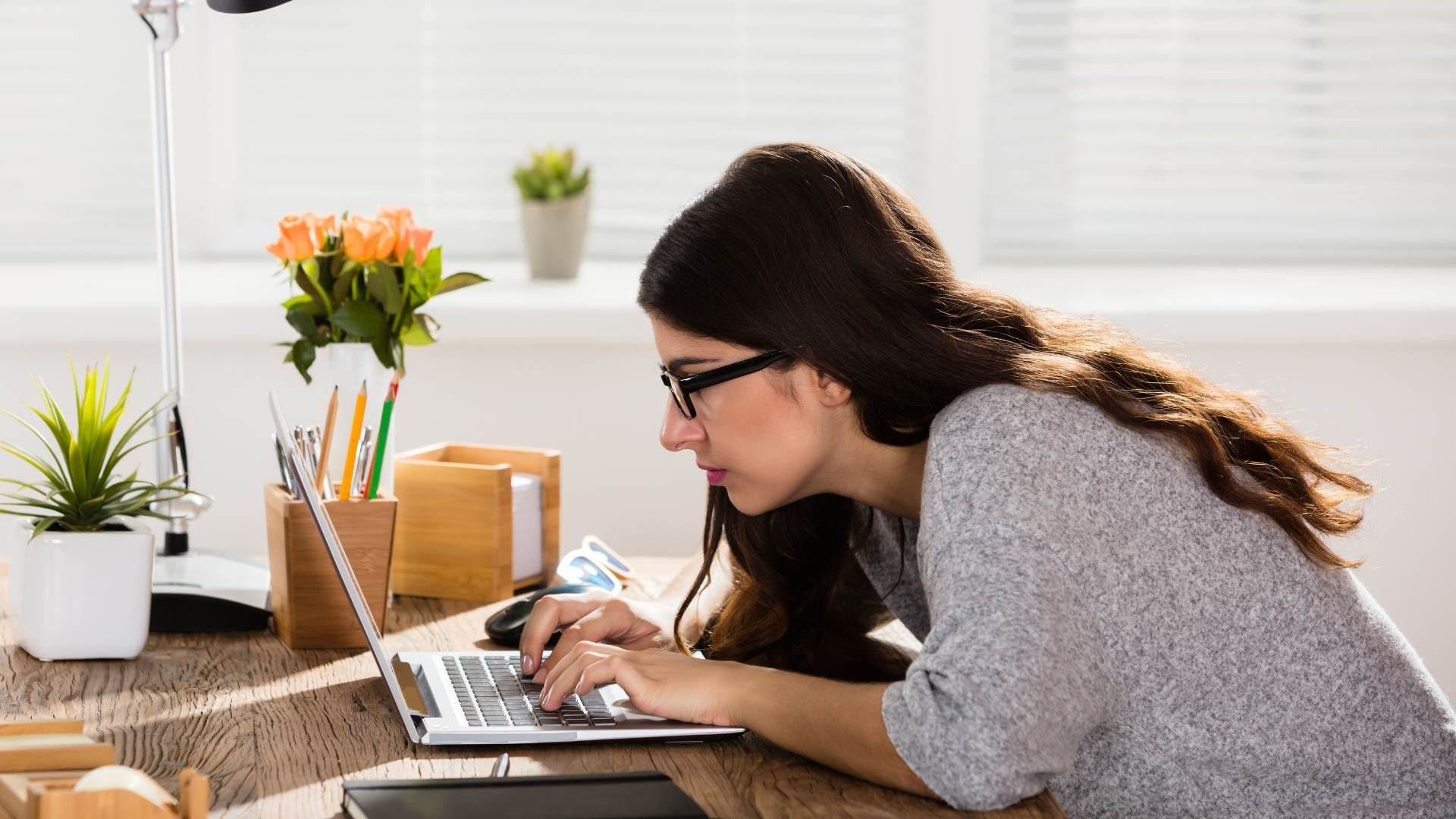 woman with bad posture